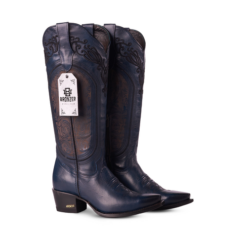 women cowboy boots, navy cowboy boots, genuine leather boots women, western boots women, leather cowgirl boots, classic cowboy boots, minimalist western boots, stylish cowboy boots
